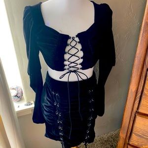 Two Piece Velvet Outfit